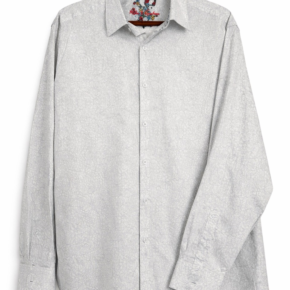Robert Graham Button Down Shirt. Size 2xl. Gray/white print. Long sleeve